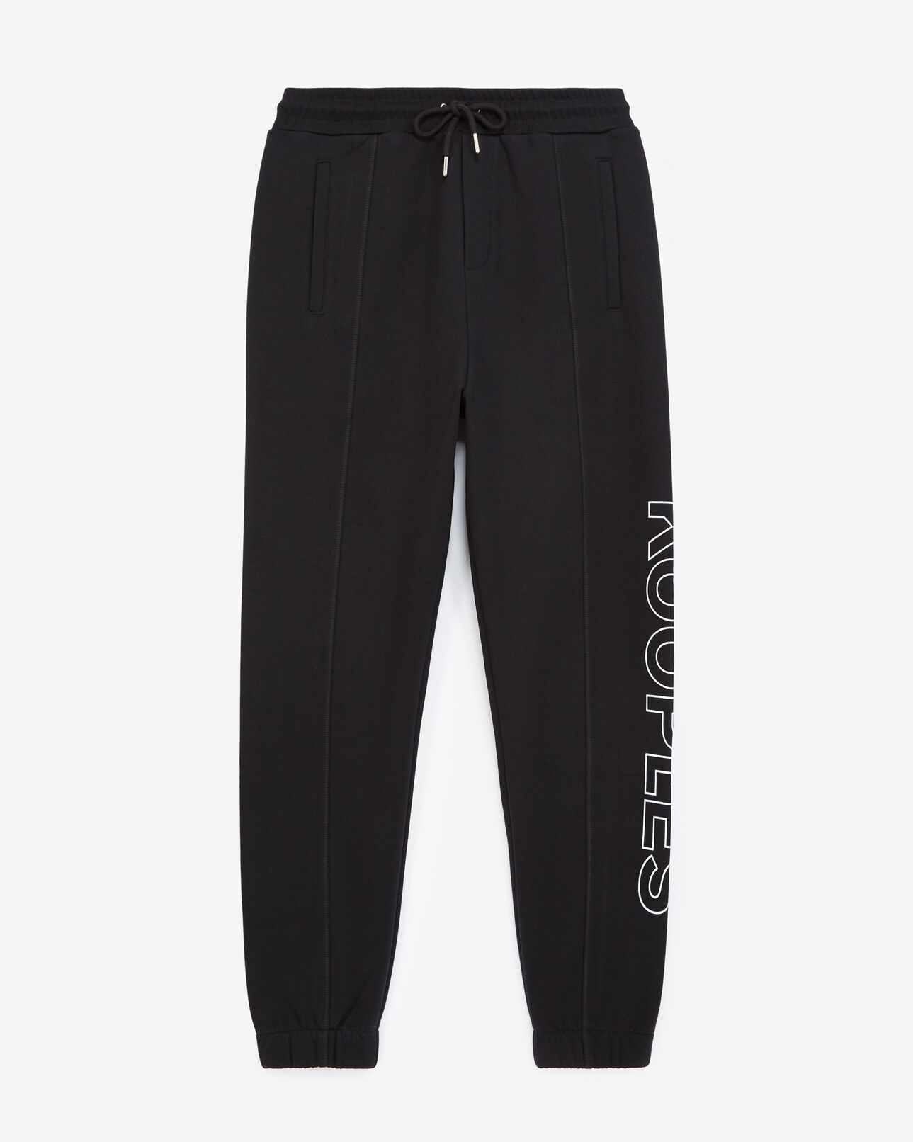 The Kooples HOMME BLACK jogging noir imprimé the kooples latéral