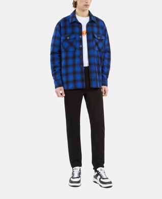 The Kooples H BLUE BLACK checkered wool-blend overshirt jacket