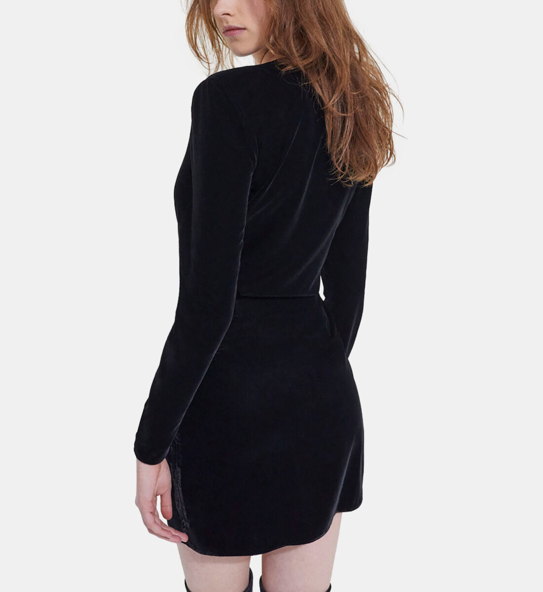 Black velvet dress short store
