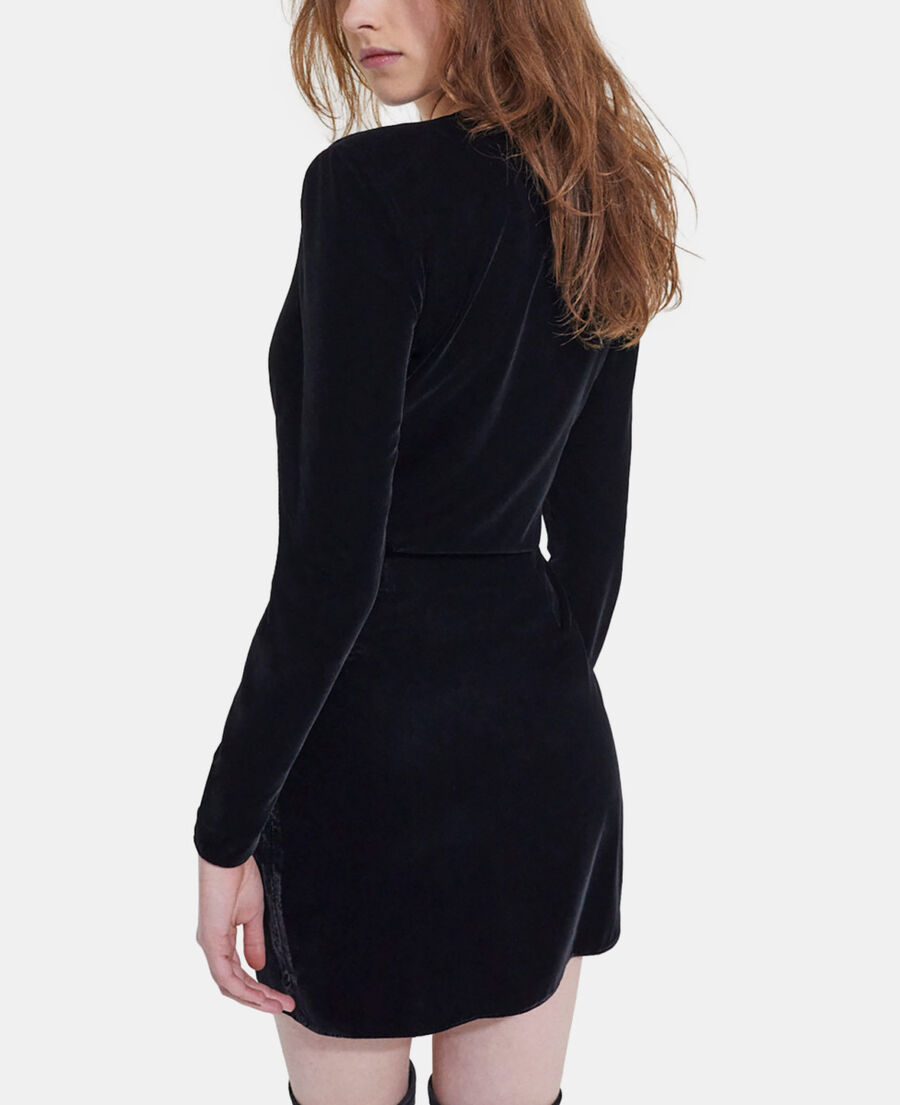vestido corto terciopelo negro