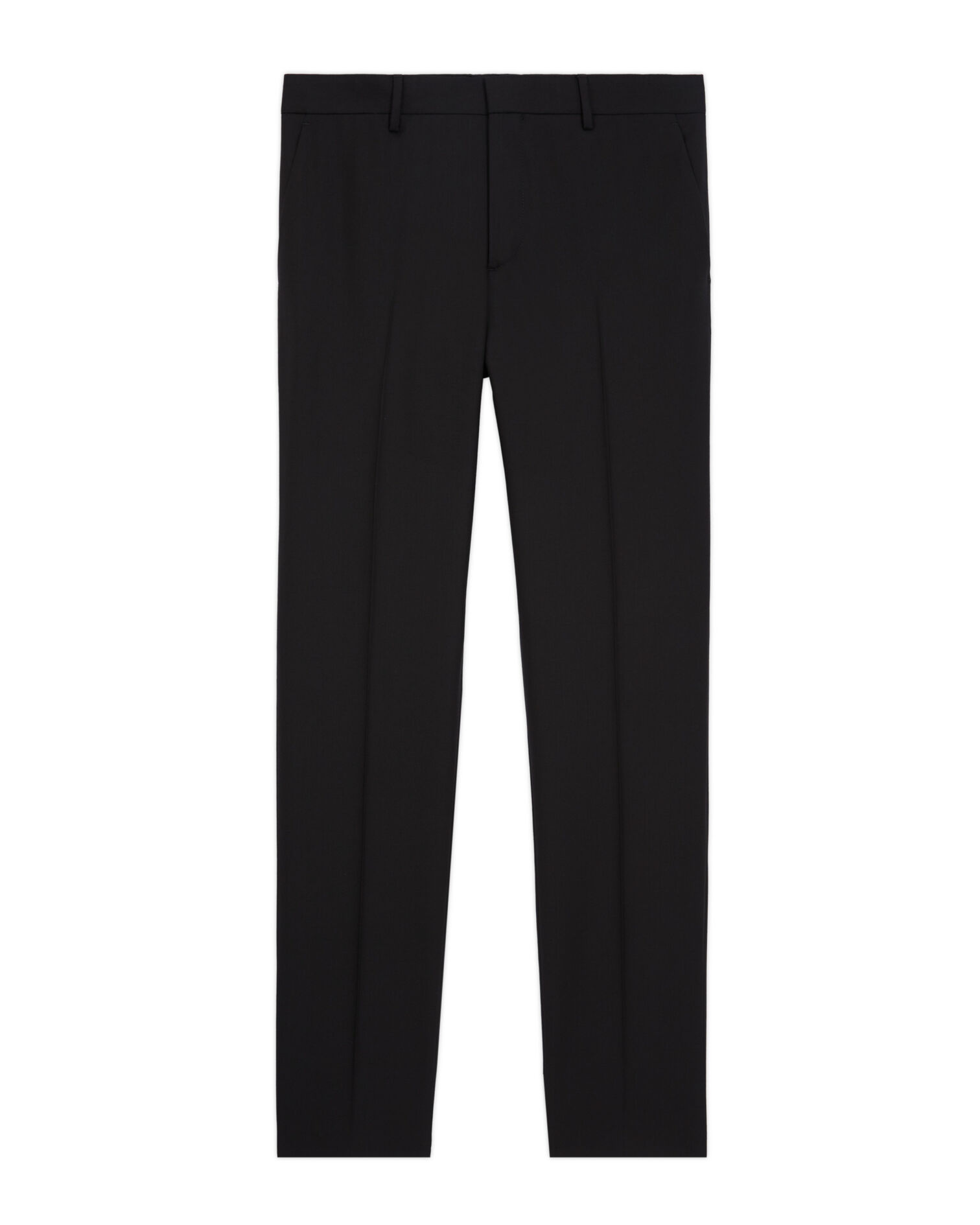 Black wool suit pants slim fit, BLACK, hi-res image number null