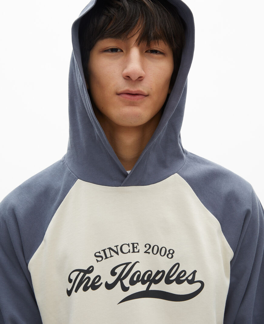 The Kooples MEN BEIGE GREY long-sleeved t-shirt with beige logo
