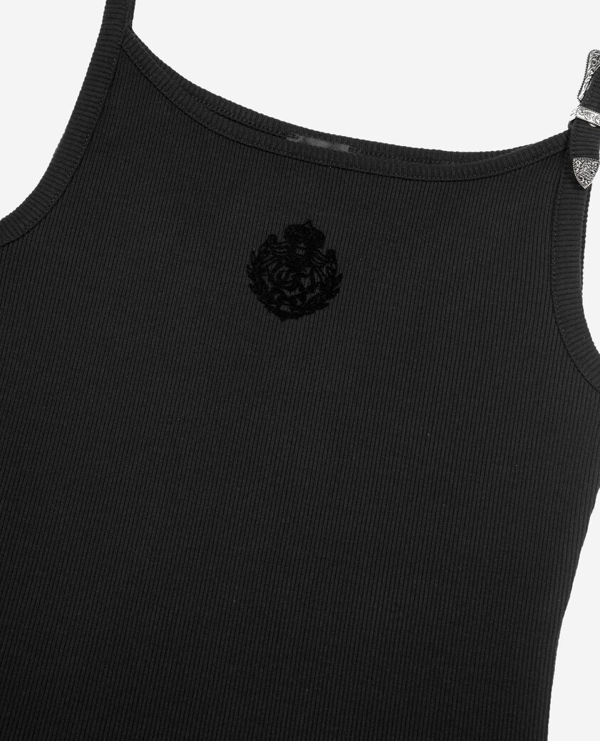 The Kooples FEMME BLACK débardeur côtelé noir