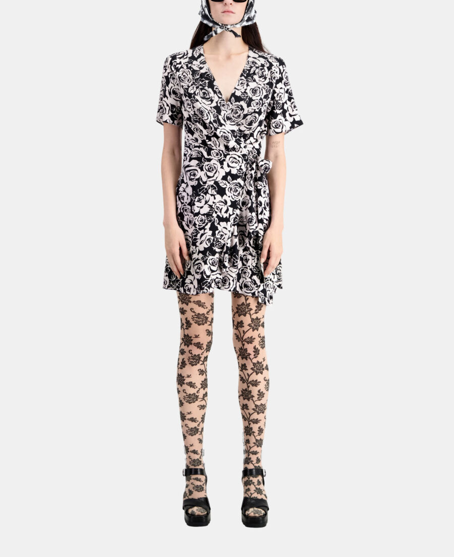 robe portefeuille courte imprimée