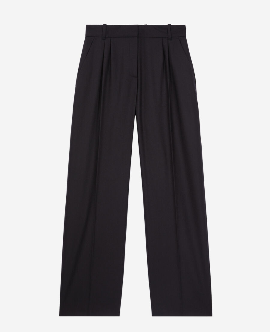 The Kooples F BLACK black flannel trousers with pleats