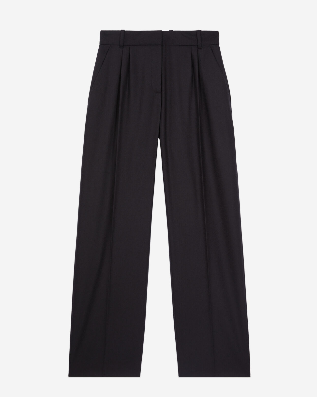 The Kooples WOMEN BLACK black flannel trousers with pleats