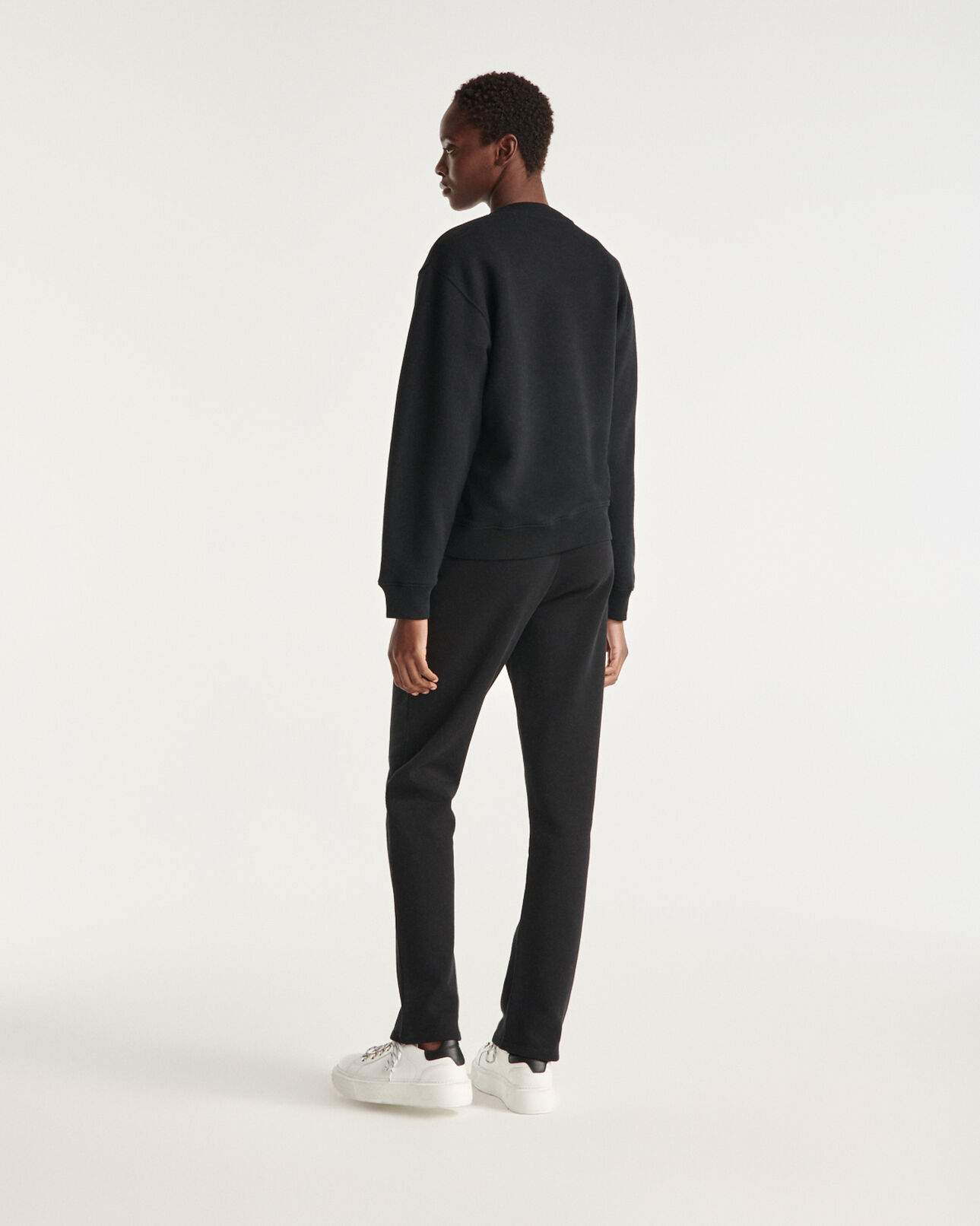 The Kooples DAMEN BLACK jogginghose schwarz logostickerei tonal