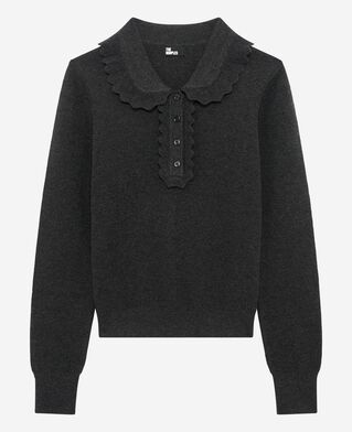 The Kooples FEMME BLACK pull col claudine noir
