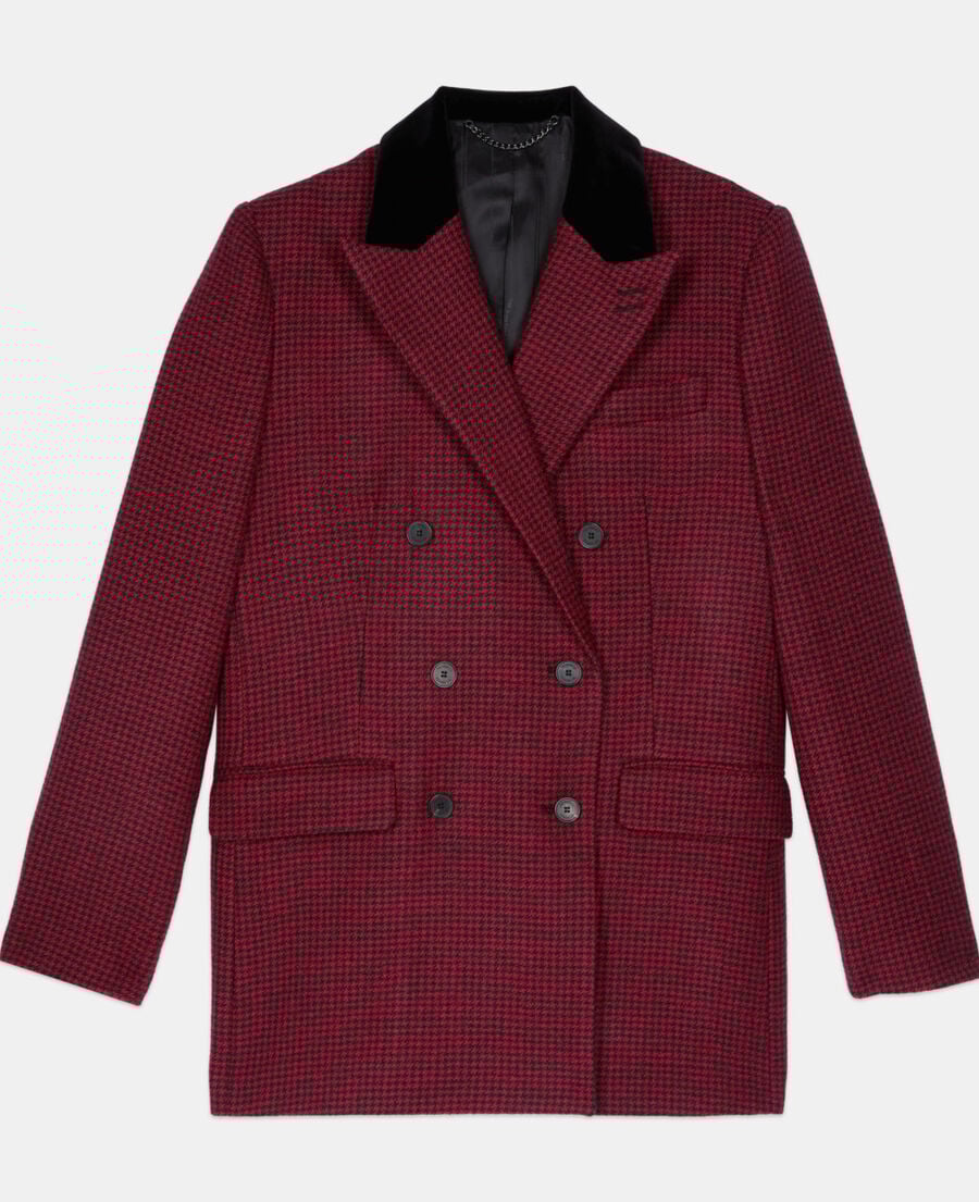 The Kooples DAMEN BLACK - RED blazer mit schwarz-rotem hahnentrittmuster