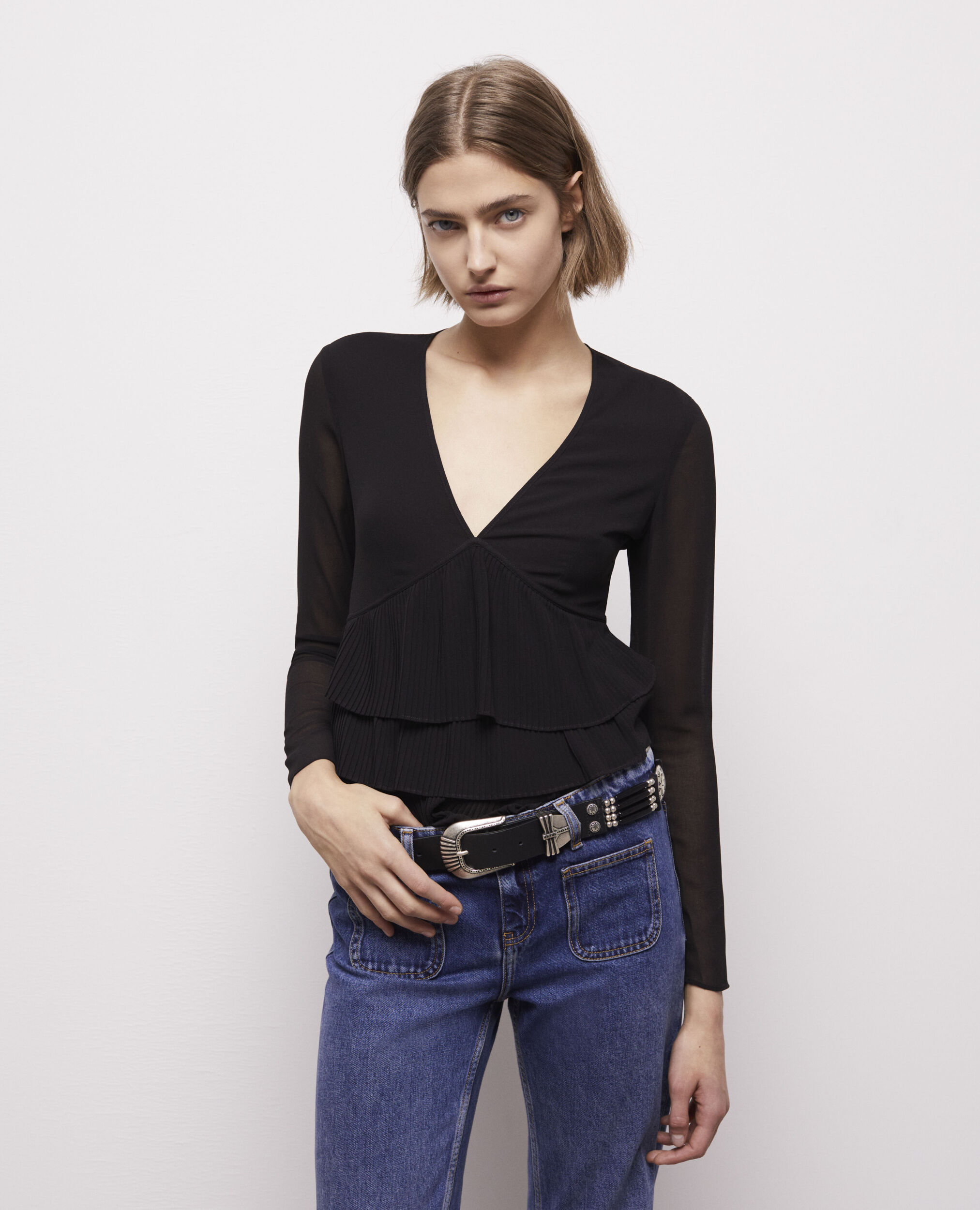 Black blouse, BLACK, hi-res image number null