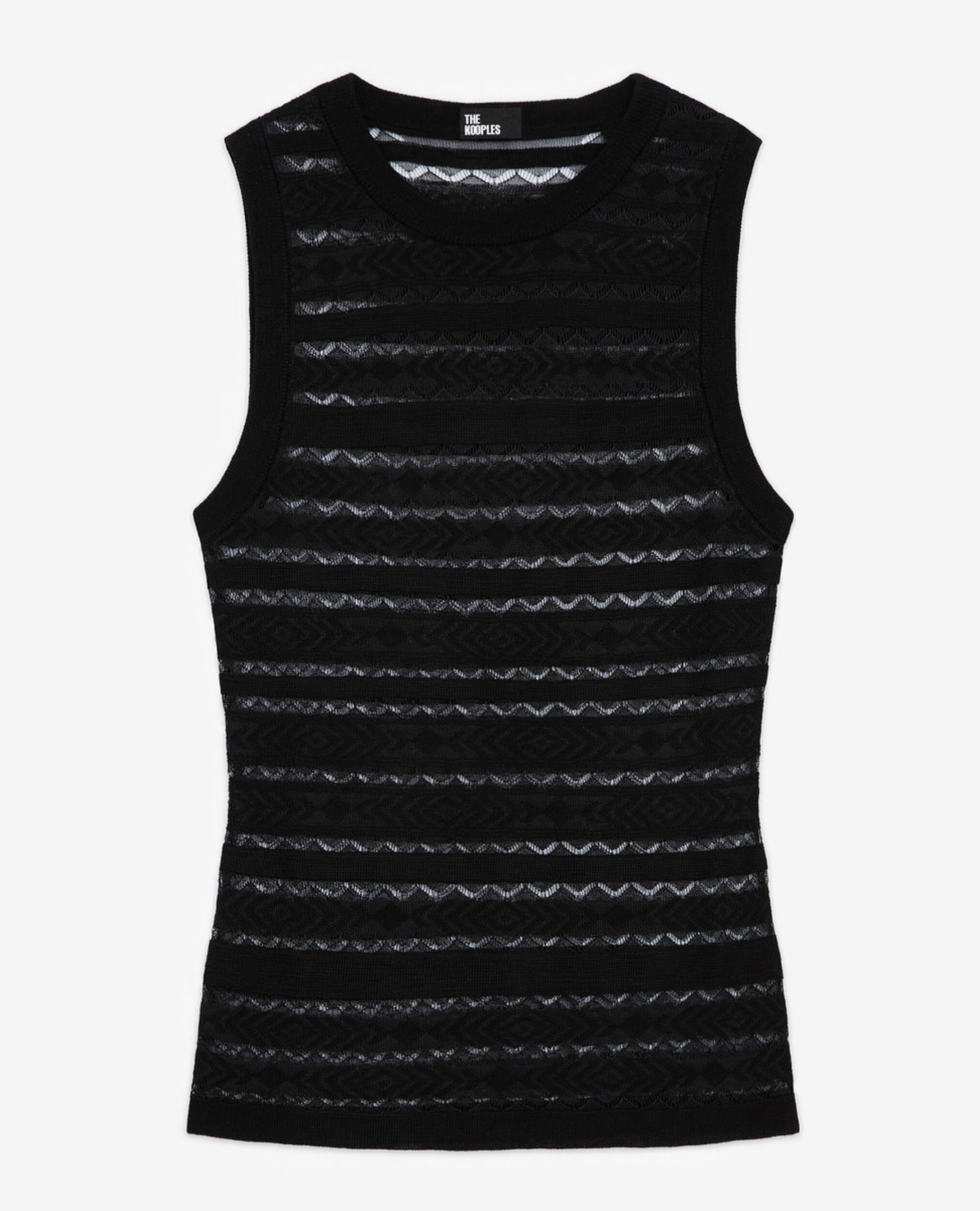 Cotton black top, BLACK, hi-res image number null