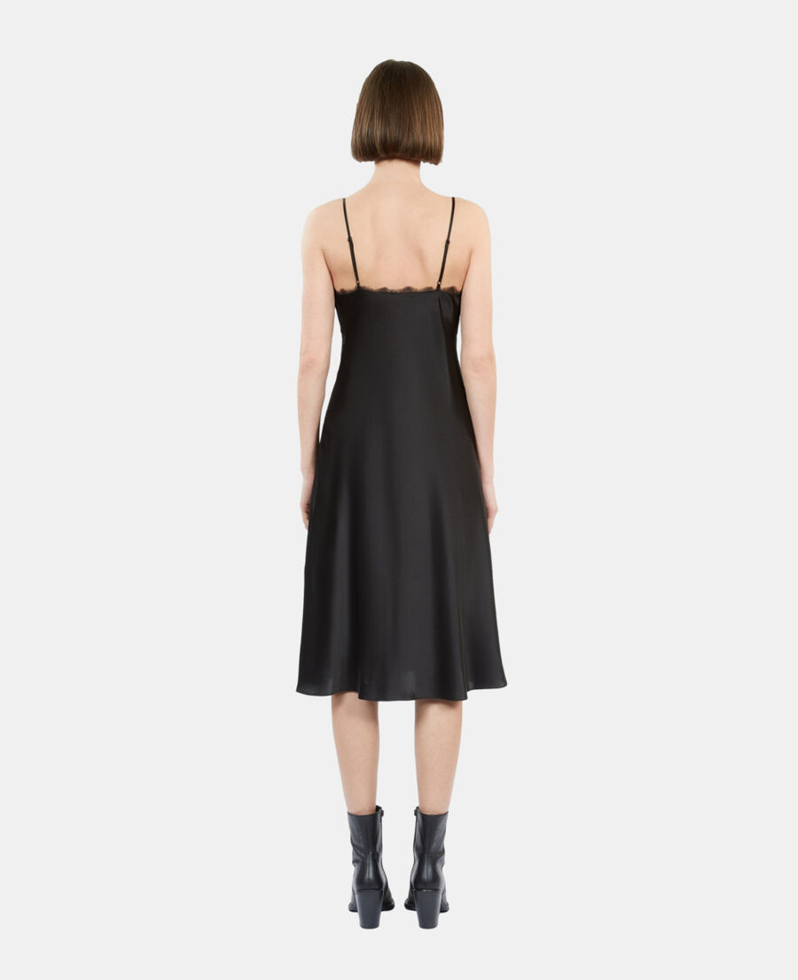 The Kooples F BLACK short black silk slip dress