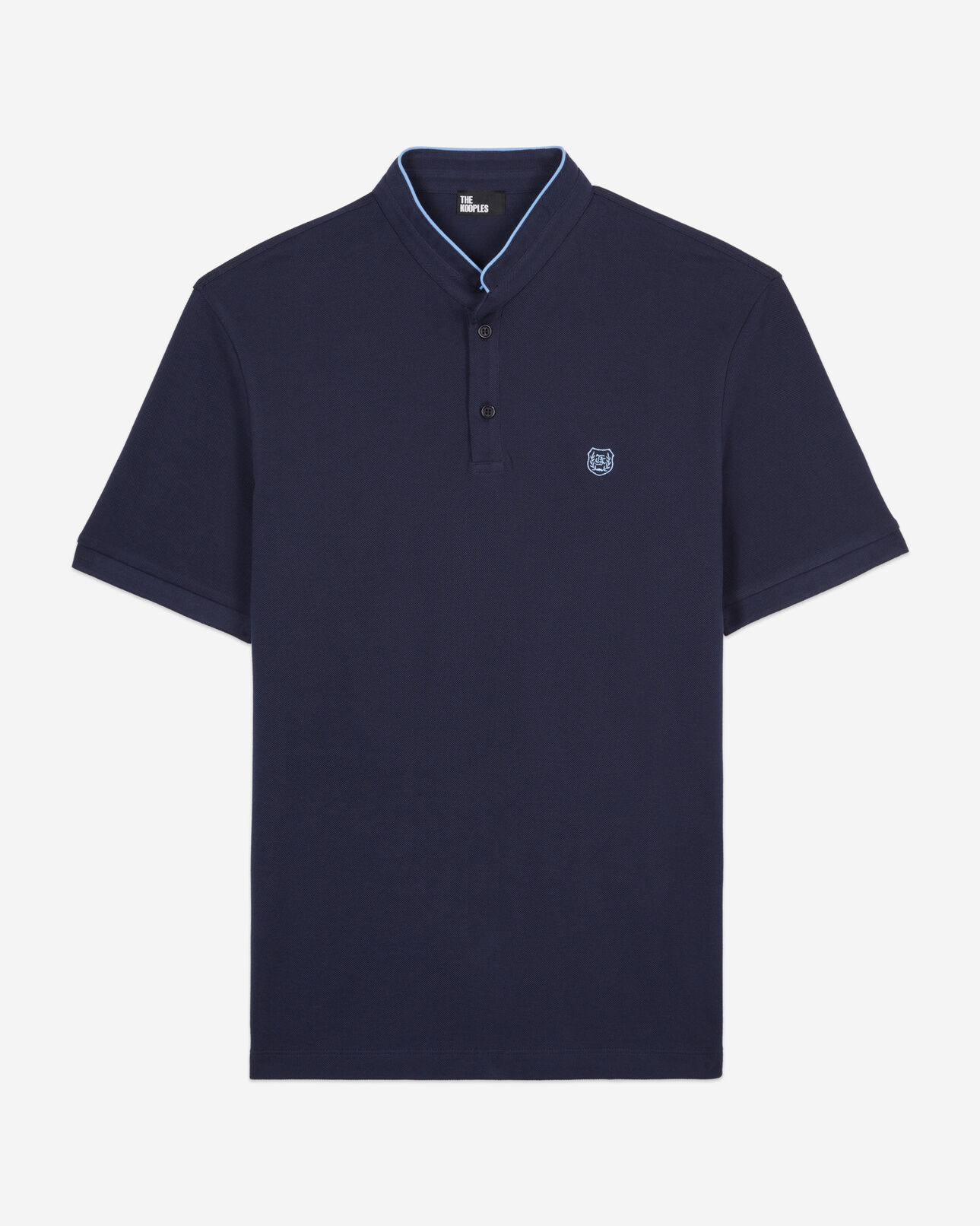 The Kooples HOMME NAVY/ PIPING NAVY polo en coton piqué bleu marine