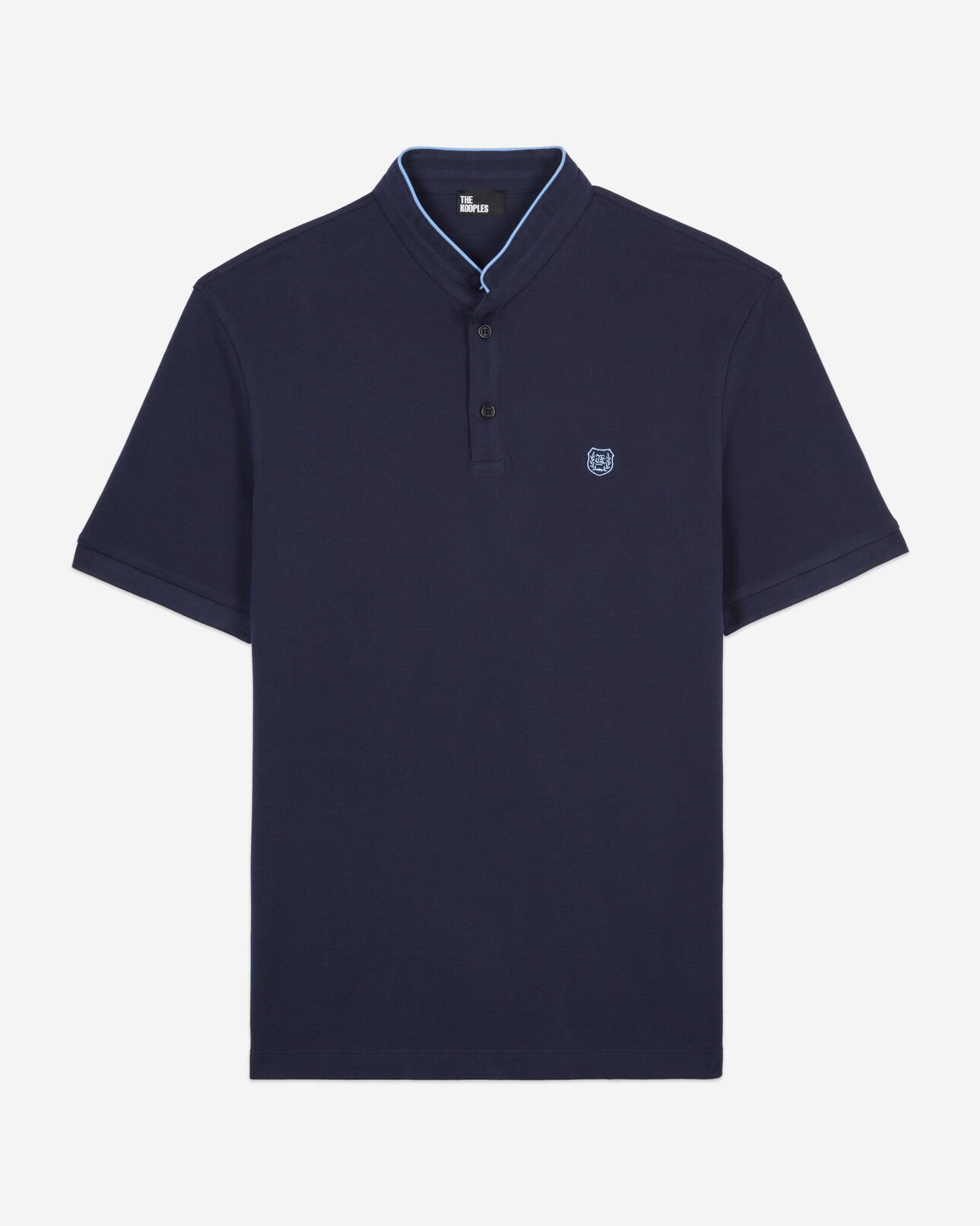 The Kooples HOMME NAVY/ PIPING NAVY polo en coton piqué bleu marine
