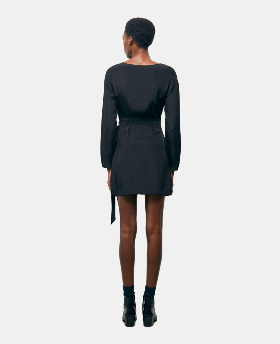 The Kooples DAMEN BLACK kurzes schwarzes seidenkleid