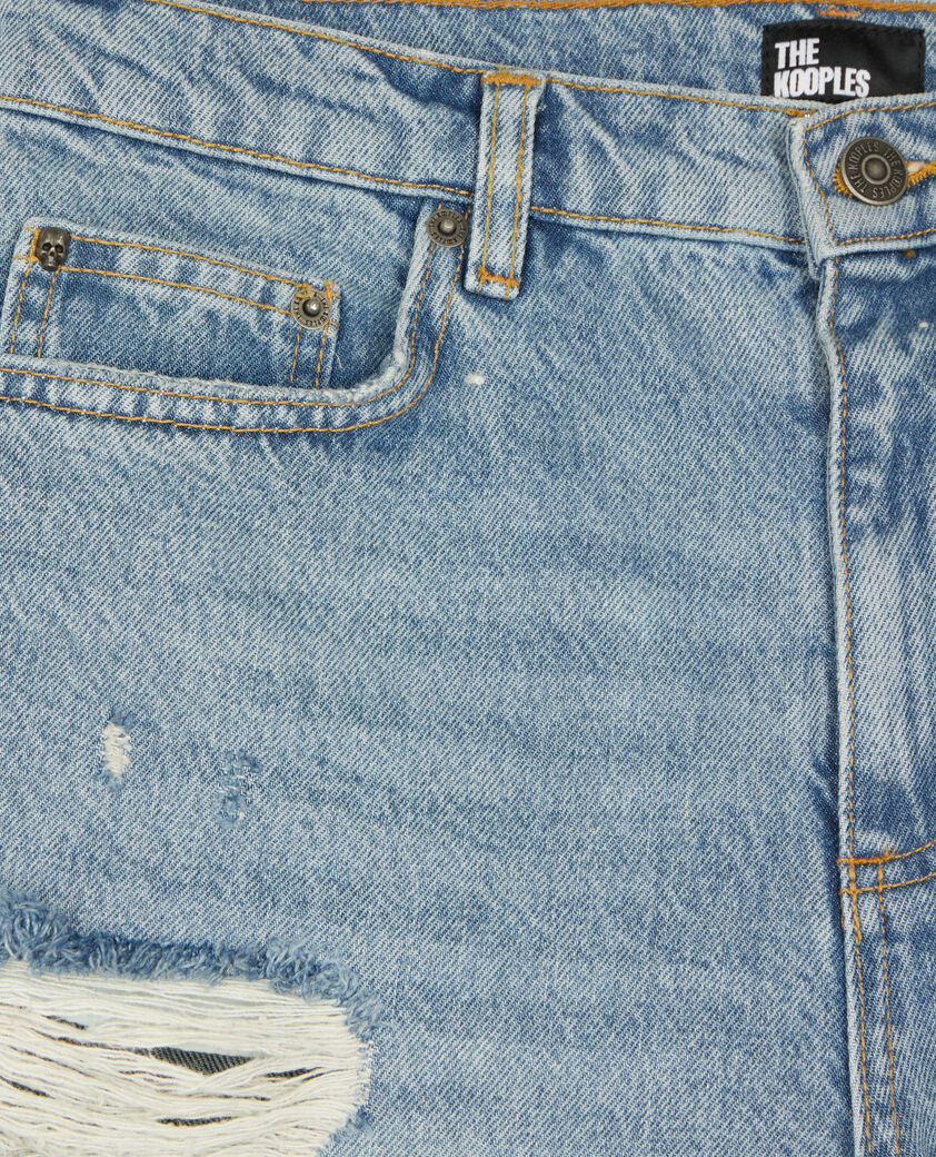 The Kooples FEMME MEDIUM BLUE bermuda en denim bleu