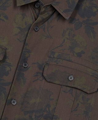 The Kooples MEN DARK BROWN floral print shirt