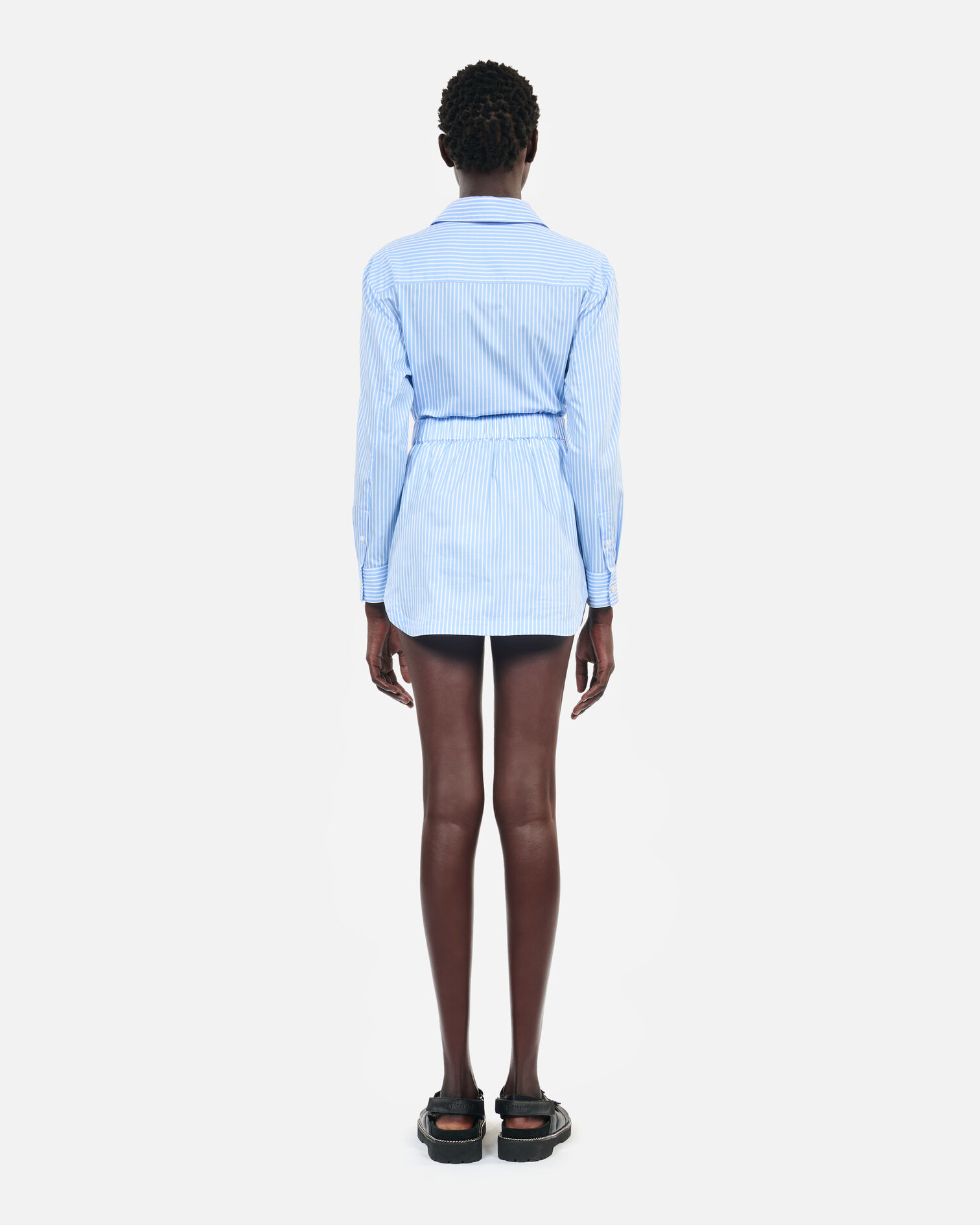 Short striped skirt, BLUE WHITE, hi-res image number null
