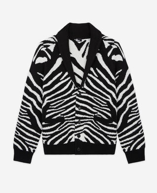 The Kooples HOMBRE BLACK WHITE jersey lana estampado