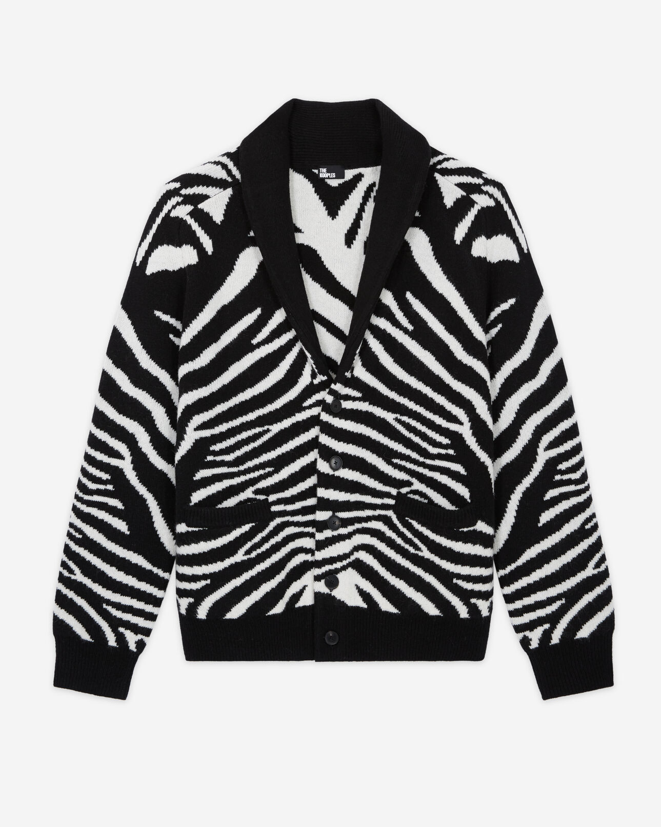 The Kooples HOMBRE BLACK WHITE jersey lana estampado