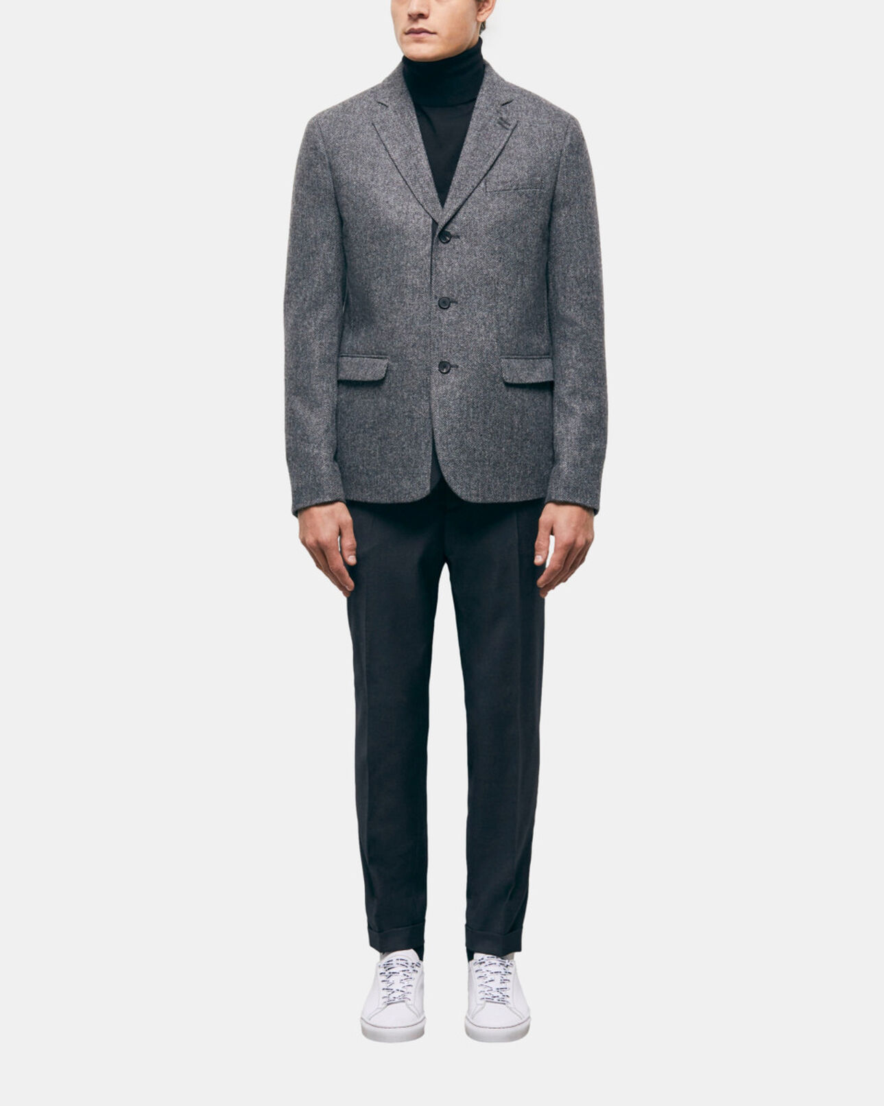The Kooples MEN GREY gray patterned wool jacket