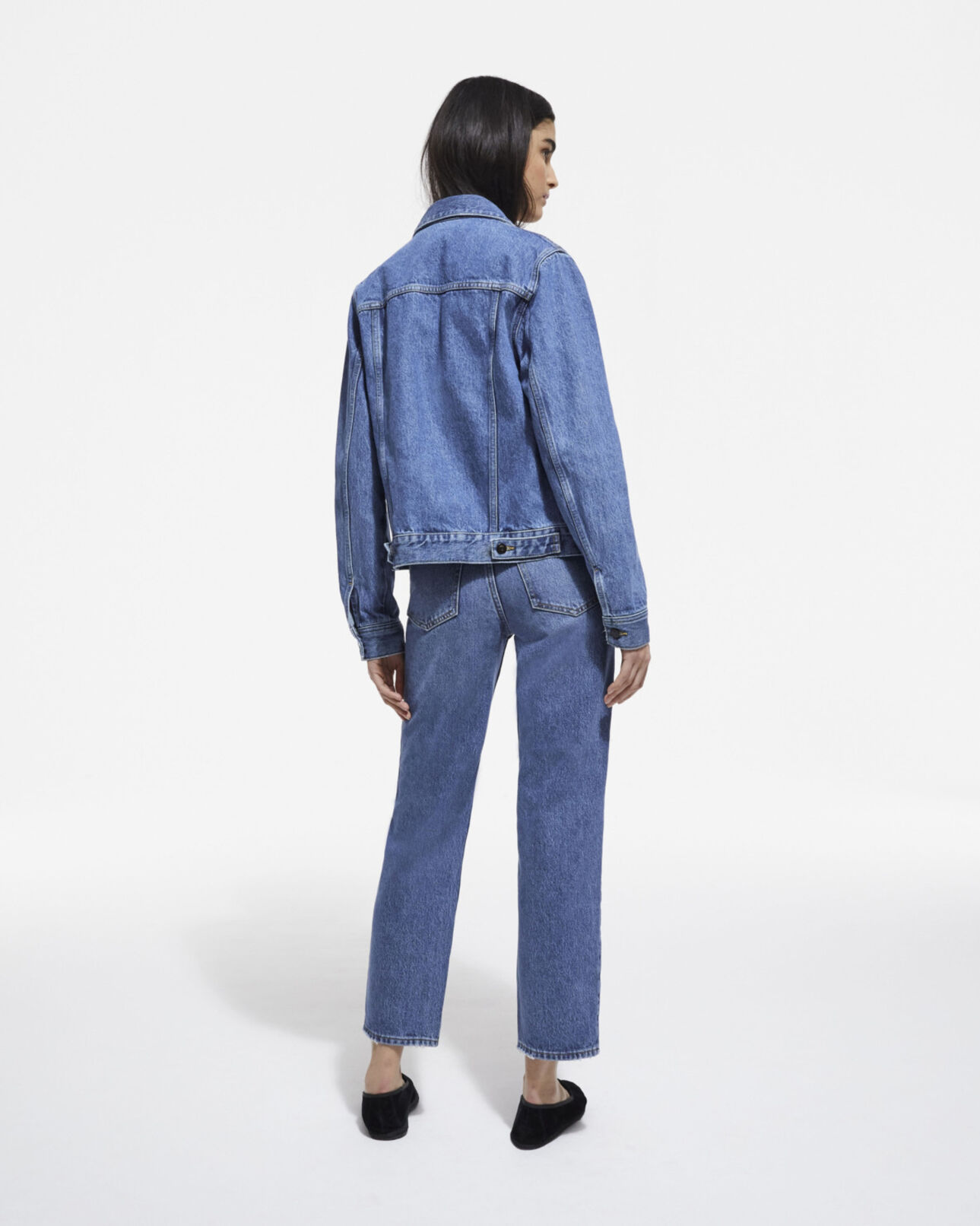 The Kooples WOMEN BLUE DENIM blue denim jacket