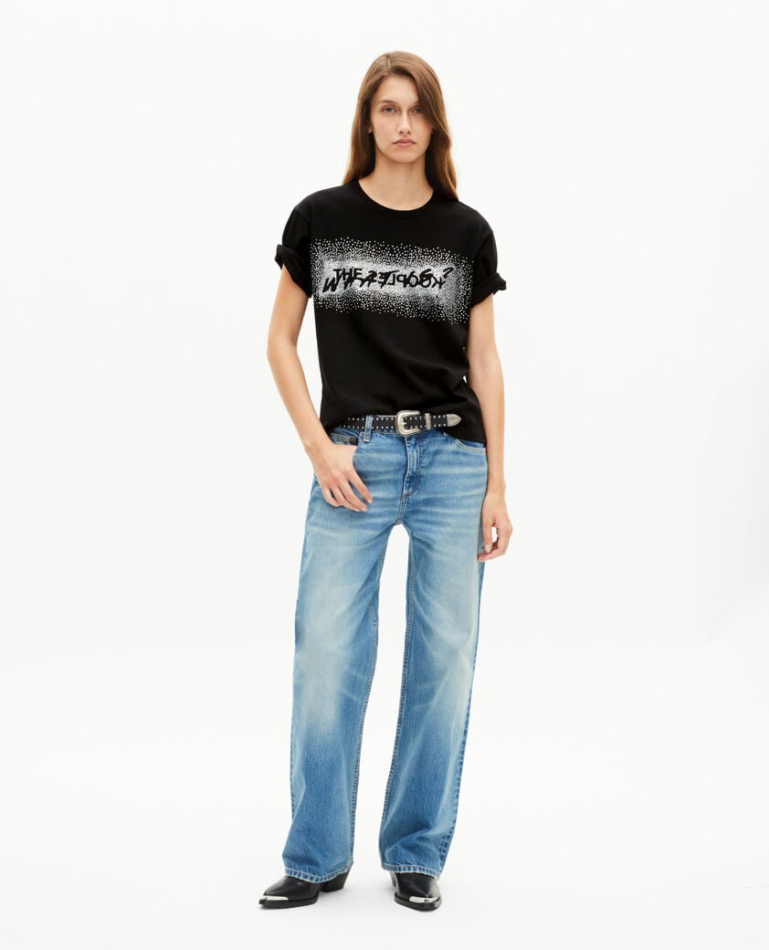 The Kooples F BLACK what is black rhinestone t-shirt