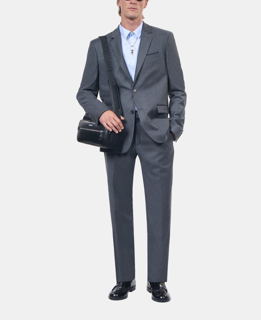 The Kooples HOMME LIGHT GREY MEL/WHITE veste de costume en flanelle grise