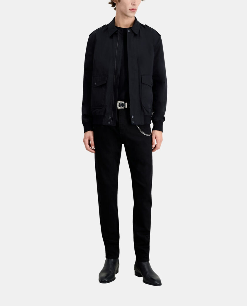 The Kooples HOMME BLACK blouson noir en coton