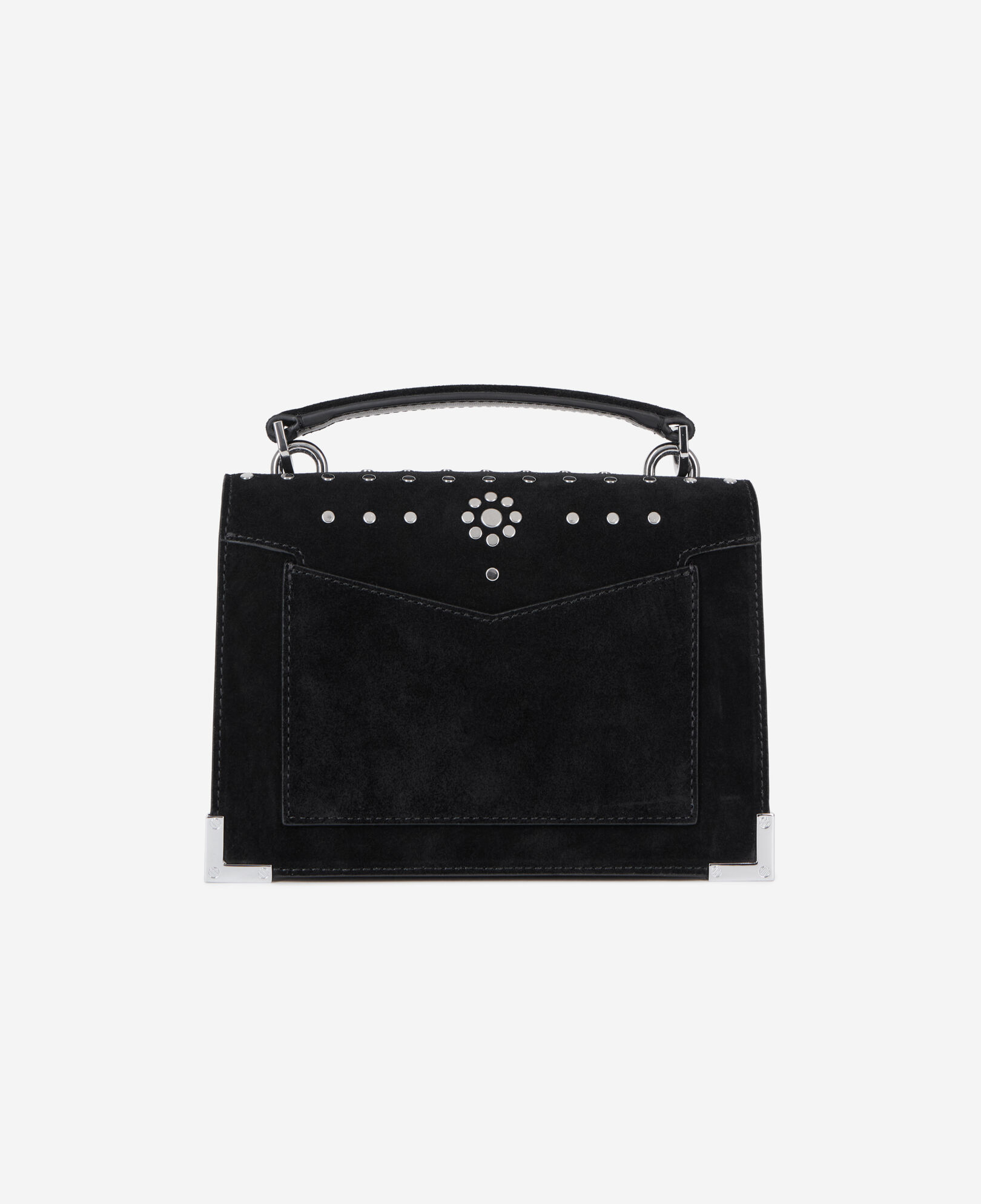 The Kooples WOMEN BLACK black leather emily small bag with studs
