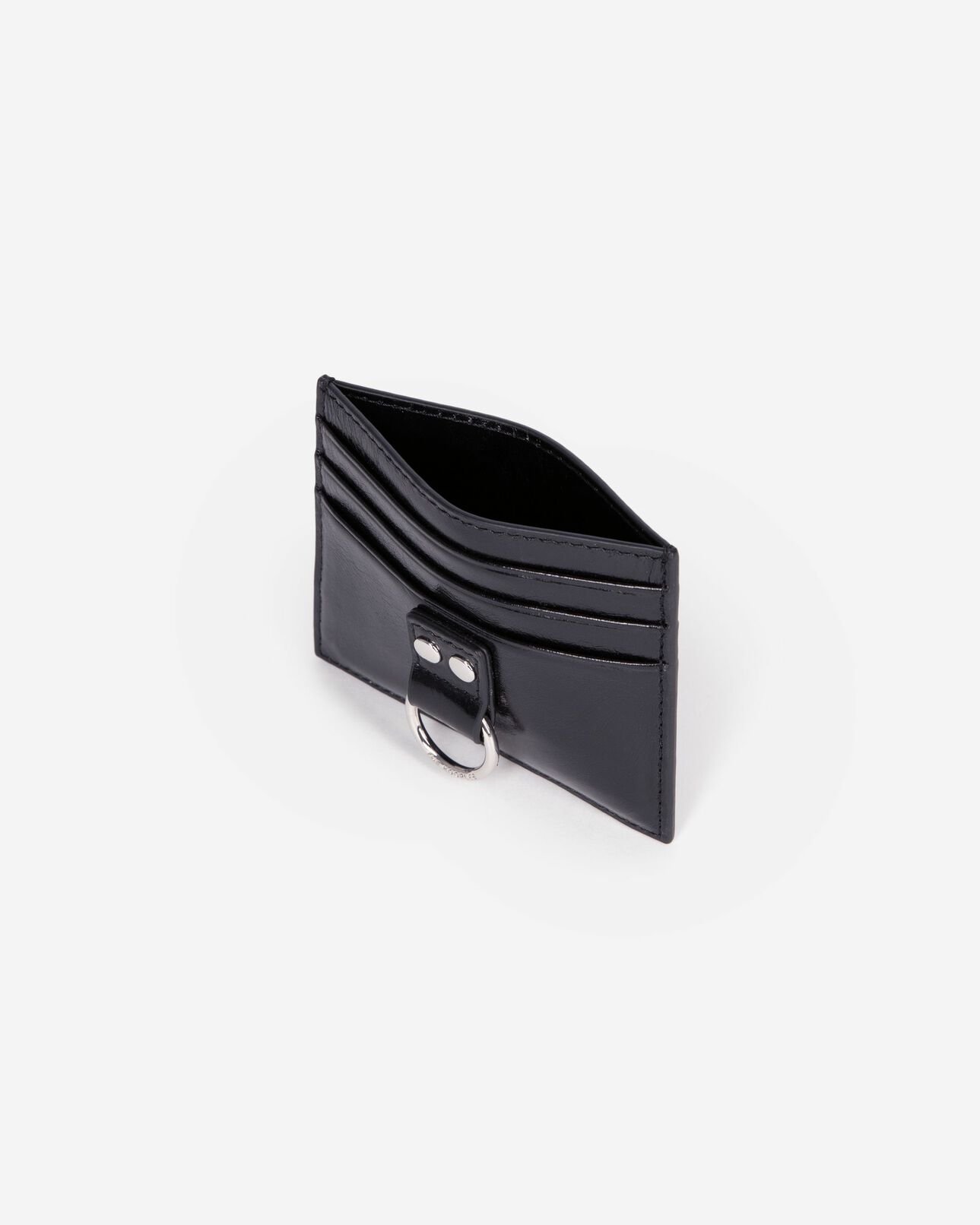 The Kooples FEMME BLACK porte cartes amelia en cuir noir