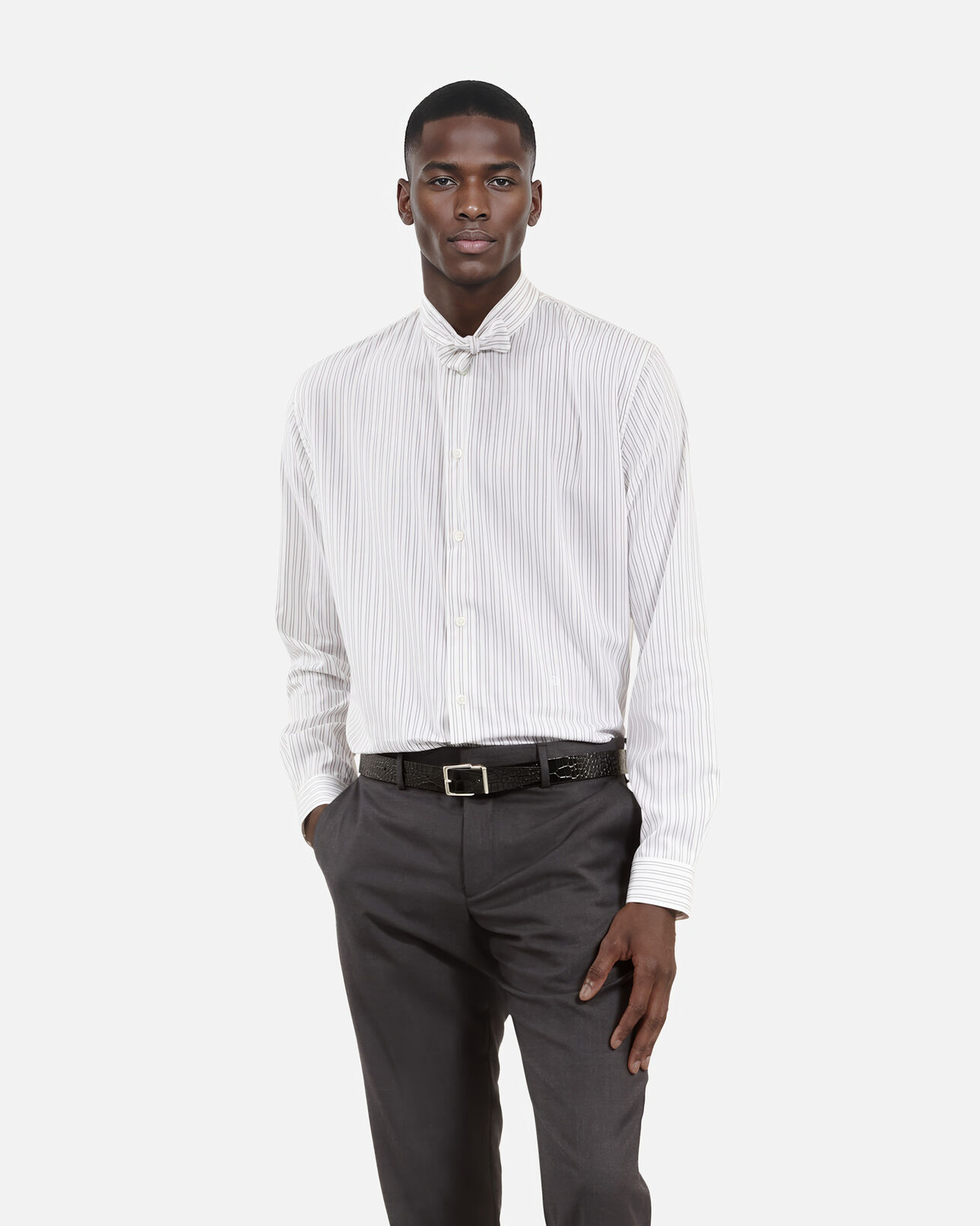 The Kooples MEN BLACK WHITE white pinstripe shirt