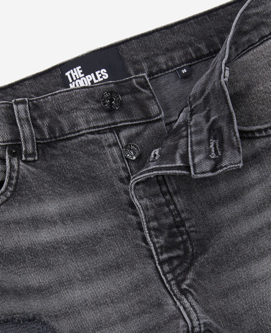The Kooples F LIGHT GREY MEL/WHITE grey straight jeans