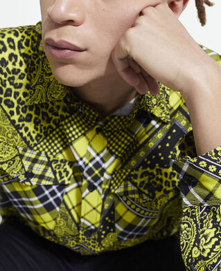 The Kooples HOMME BLACK / YELLOW chemise col classique imprimée