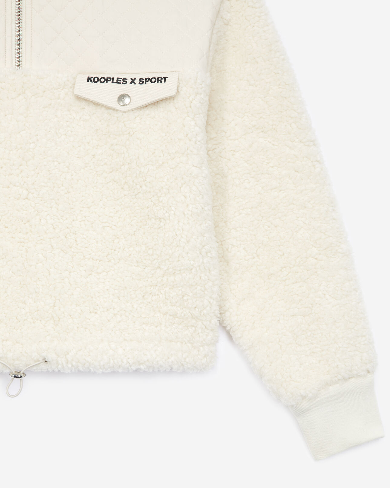The Kooples FEMME ECRU sweat écru façon mouton détail contrasté
