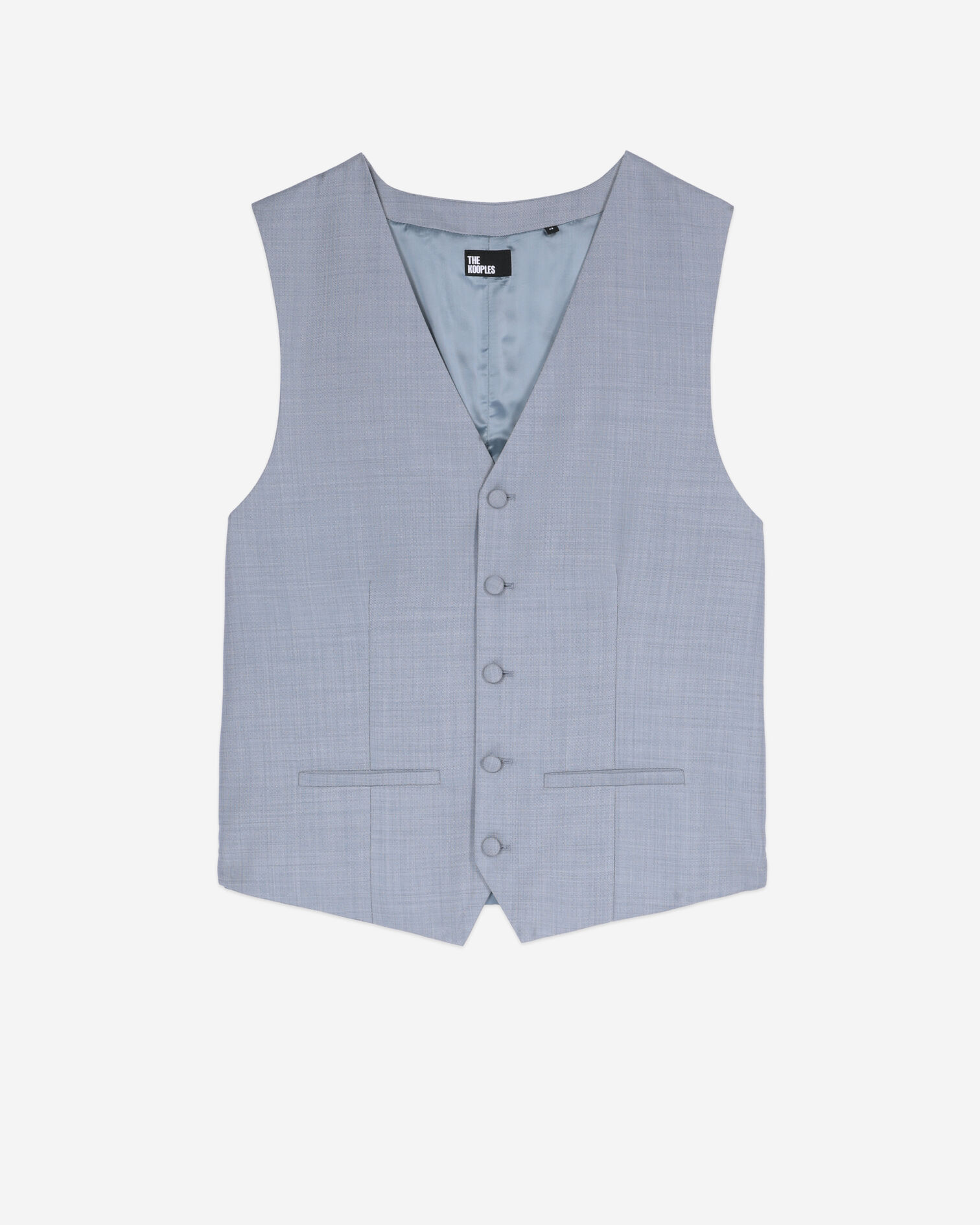 Light blue slim fit wool suit vest, BLUE, hi-res image number null