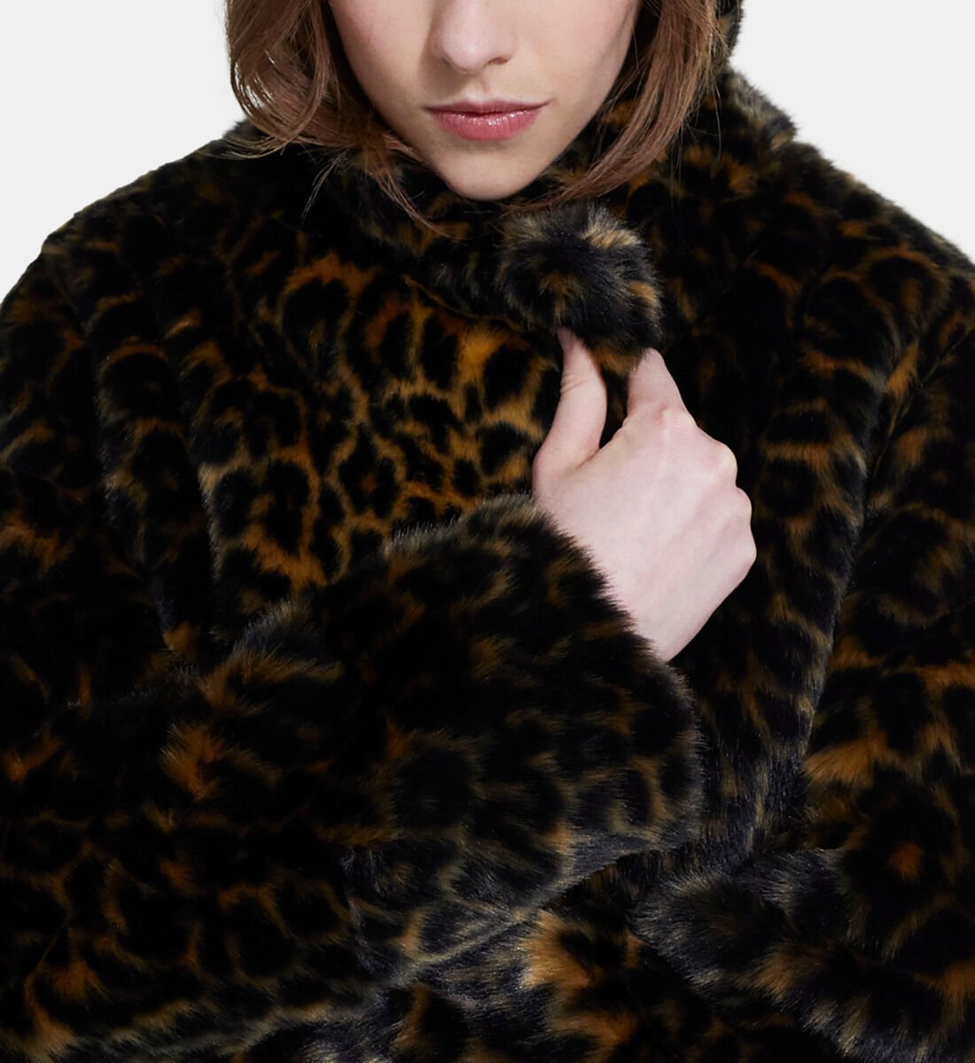 Leopard print 2025 faux fur coat