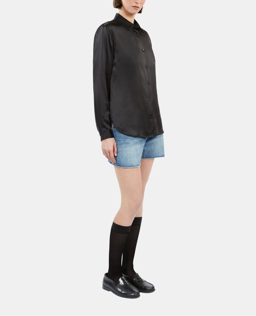 The Kooples MUJER BLACK camisa negra seda