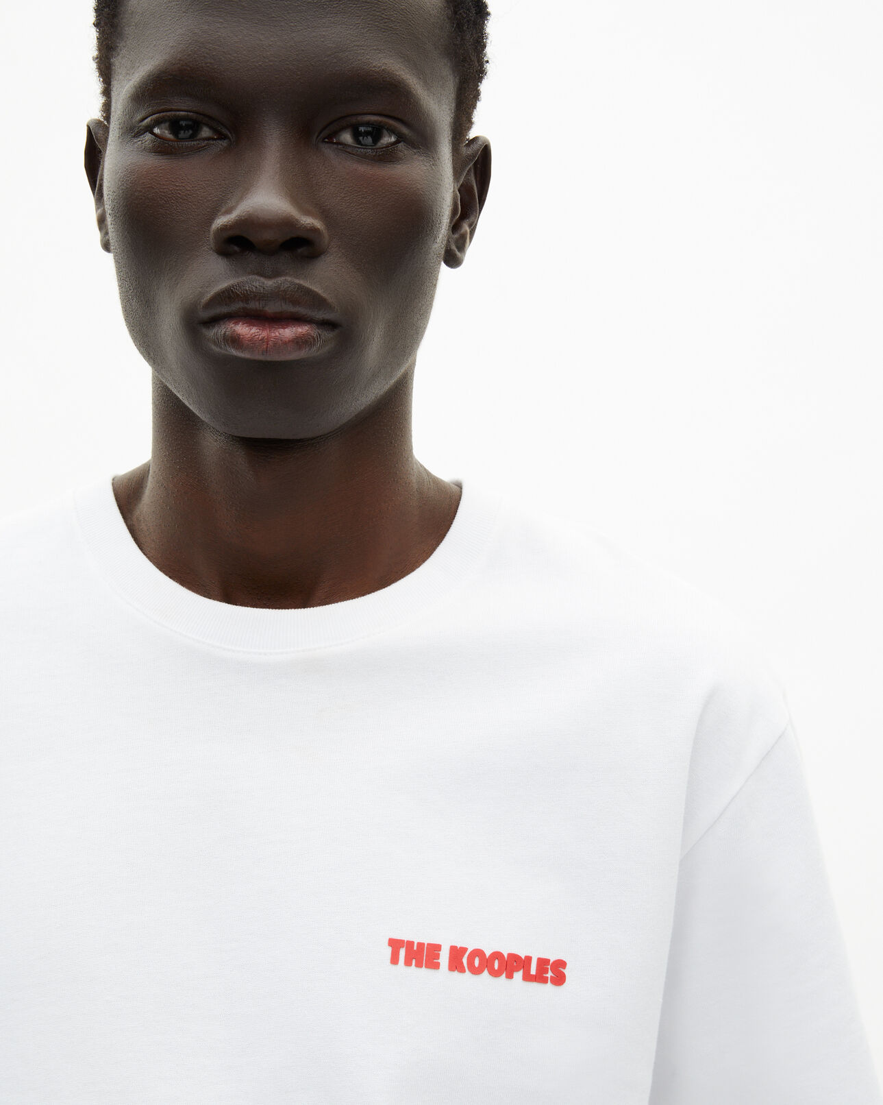 The Kooples HERREN WHITE weißes t-shirt mit siebdruck für herren