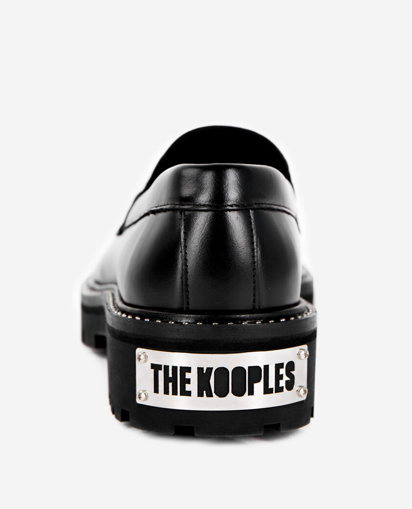 The Kooples F BLACK black leather loafers