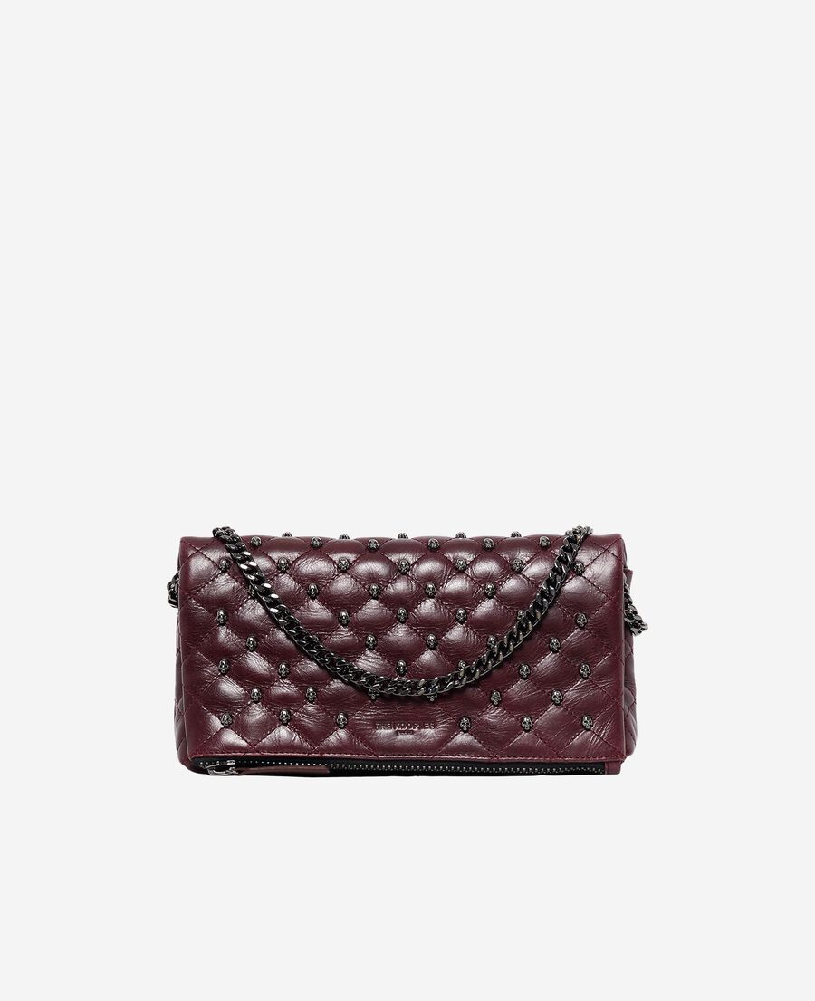 The Kooples FEMME BURGUNDY pochette héritage small en cuir bordeaux