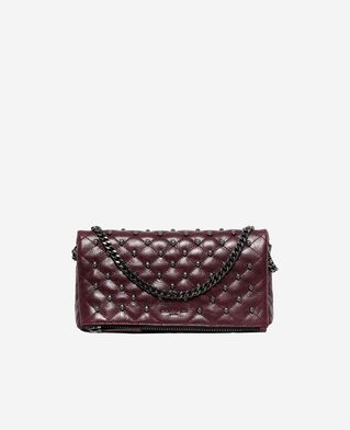 The Kooples FEMME BURGUNDY pochette héritage small en cuir bordeaux