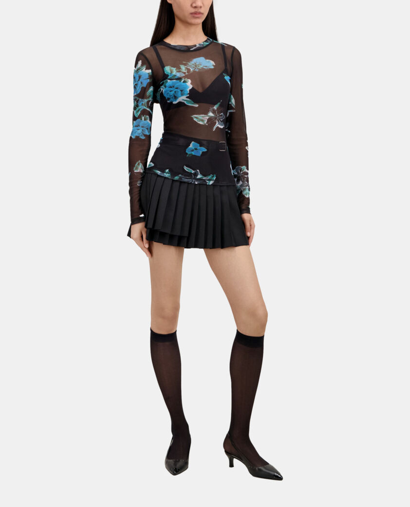 The Kooples WOMEN BLACK BLUE printed t-shirt