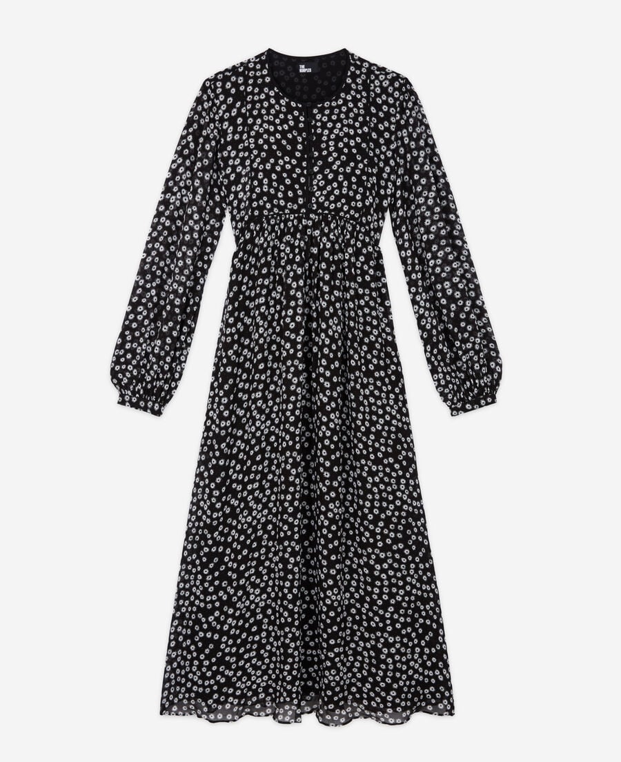 The Kooples FEMME BLACK WHITE robe longue imprimée