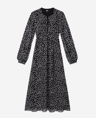 The Kooples FEMME BLACK WHITE robe longue imprimée