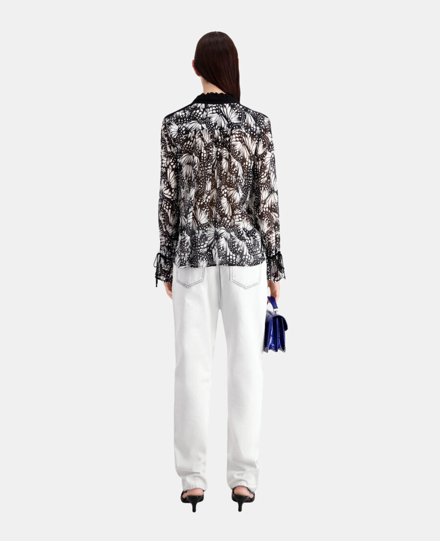 top estampado detalles contraste
