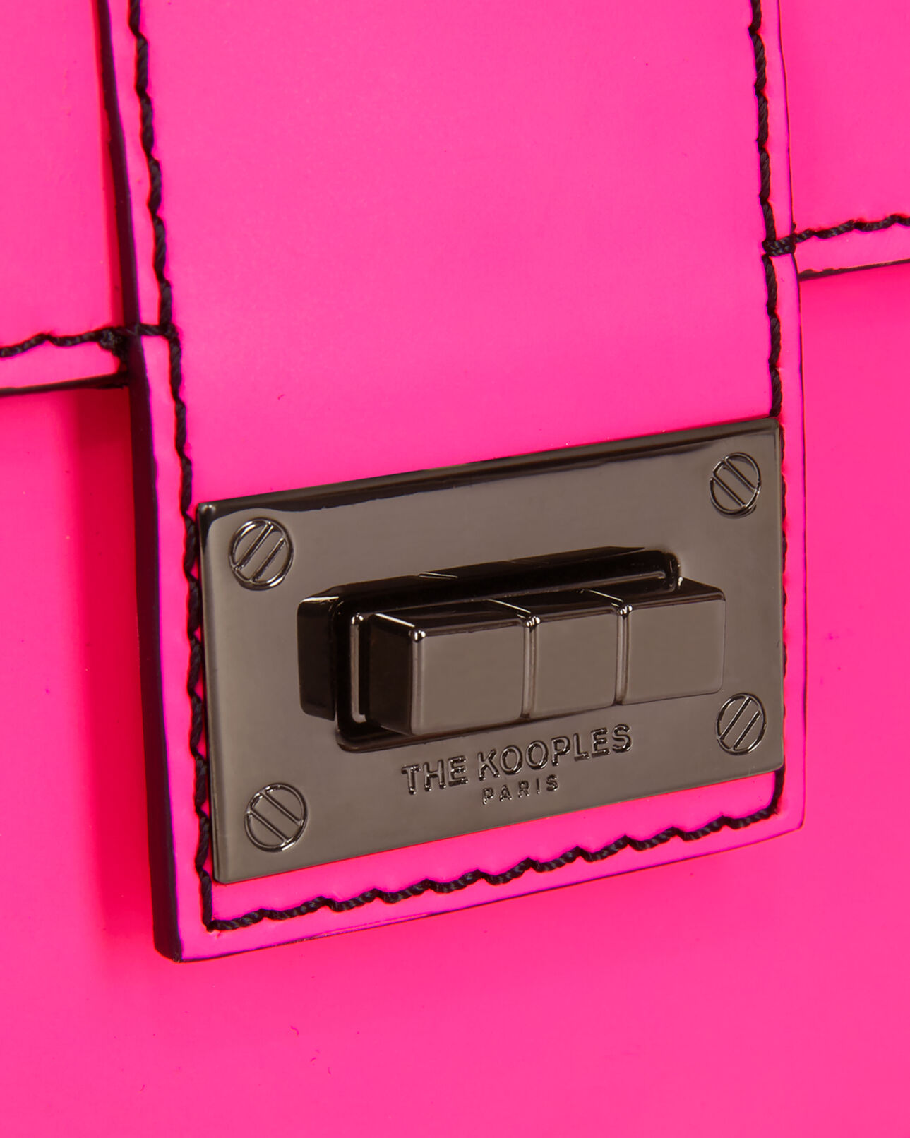 The Kooples WOMEN ELECTRIC PINK medium emily pink leather clutch bag