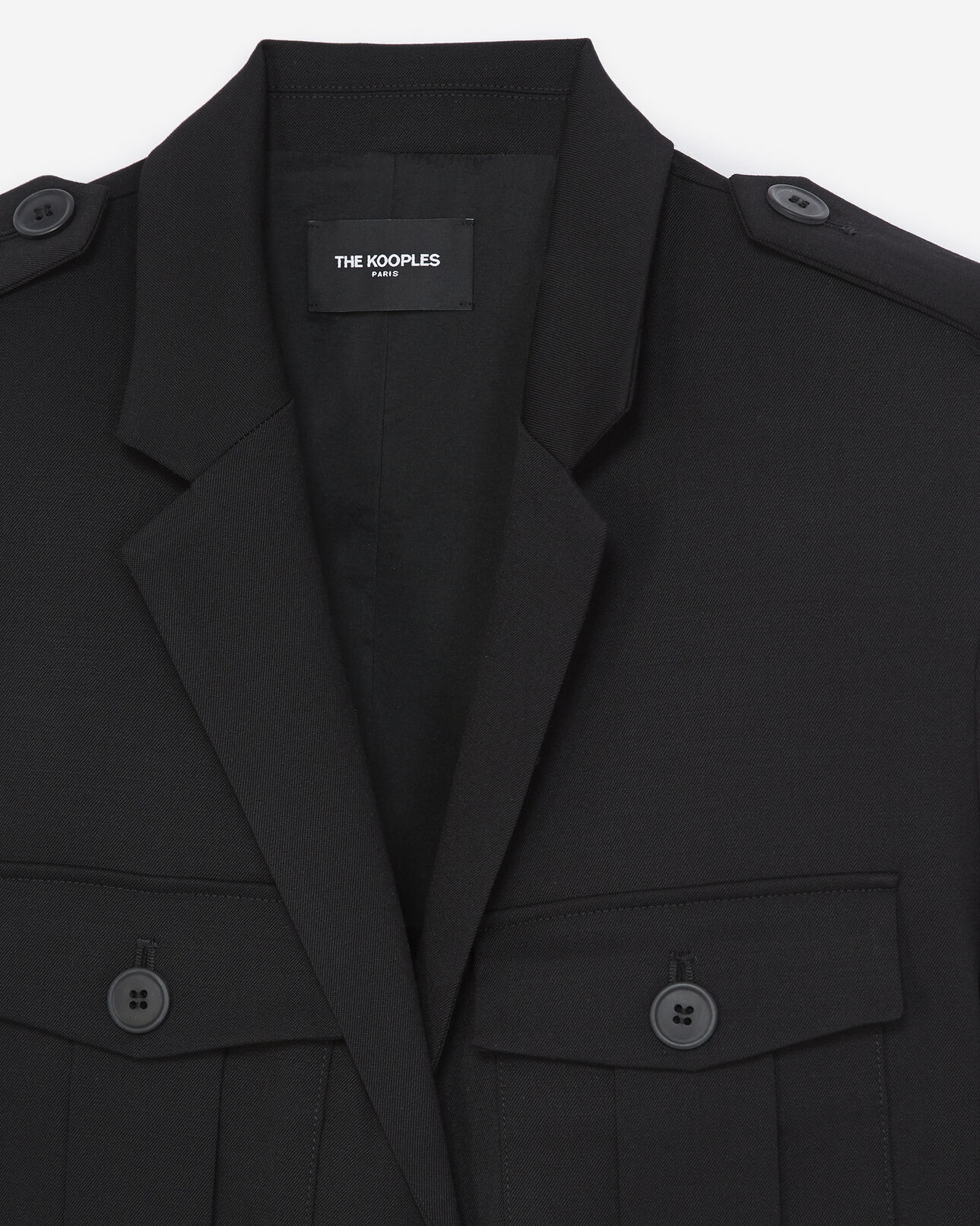 The Kooples FEMME BLACK veste courte noire à poches poitrine