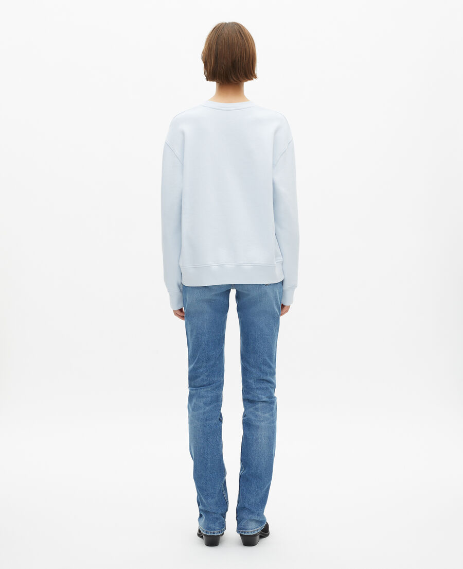 The Kooples FEMME LIGHT BLUE sweatshirt avec sérigraphie bleu clair