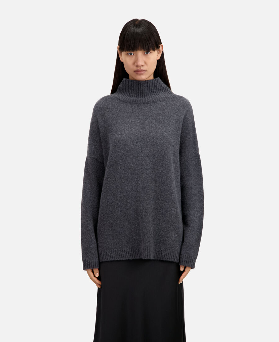 grey cashmere-blend sweater